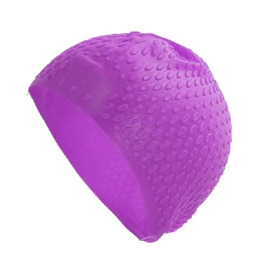 Unique Bargains Silicone Ellipse Texture Swimming Cap 1 Pc image {7}
