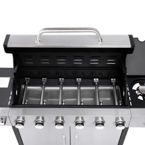 APRILSOUL56.69"6-Burner Propane Gas Grill With Side Burner,Silver image {10}