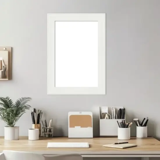 Amanti Art Vanity White Narrow Framed Dry Erase Magnetic Board image {5}