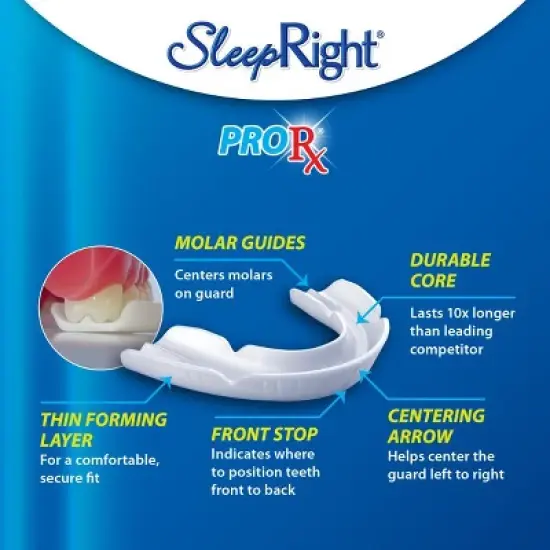 SleepRight ProRx Dental Guard &ndash; Moldable Mouth Guard for Teeth Grinding, Clenching, and Bruxism &ndash; Ultra-Thin, Custom-Fit, Durable and Comfortable image {3}