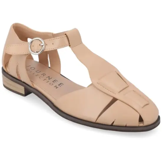 Journee Collection Womens Azzaria Low Block Heel Square Toe Flats image {12}