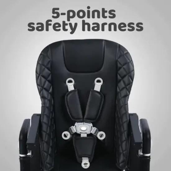 Kinder King Foldable High Chair for Babies & Toddlers, Adjustable Height, Recline, Storage Basket, Double Trays, Easy to Clean image {9}