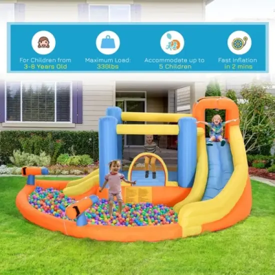 NAYSAYE Above Ground Pool Inflatable Water Slide Bounce House Multi Activity for Kids Backyard Fun, Multicolor, 13.70"*11.80"*6.20" image {3}