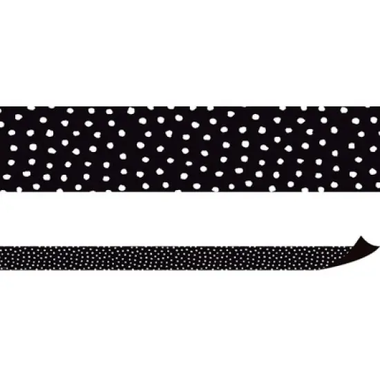 Teacher Created Resources&reg; Black with White Painted Dots Magnetic Border, 24 Feet image {1}