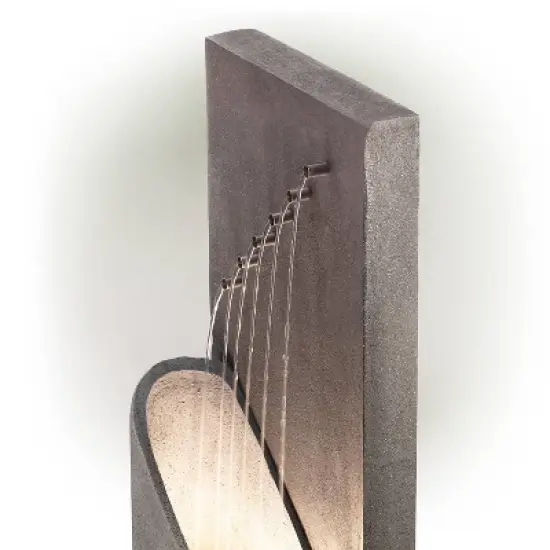 40" Resin Tranquil Infinity Fountain with 6 LED Lights Gray - Alpine Corporation image {4}