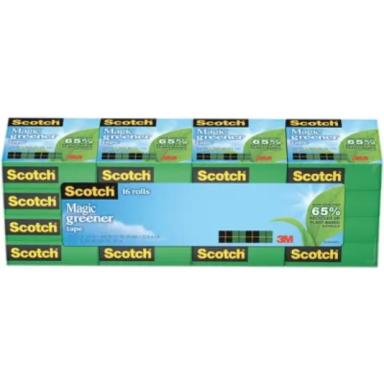 Scotch 812 Magic Greener Tape, 0.75 x 900 Inch, Matte Clear, Pack of 16 image {1}