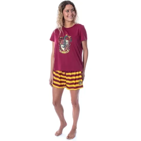 Harry Potter Women's Hogwarts Castle Shirt and Shorts Pajama Set - All 4 Houses image {1}