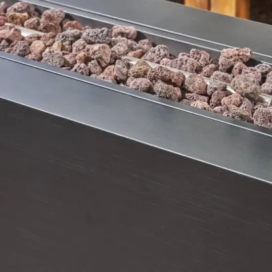 Thasos 10pc Acacia U-Shaped Farmhouse Sectional Sofa Set with Fire Pit - Gray/White/Dark Gray - Christopher Knight Home image {9}