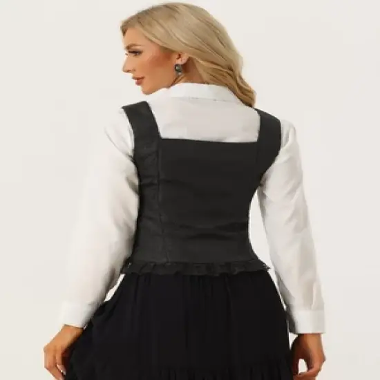 Allegra K Women's U Neck Sleeveless Vintage Corset Tank Tops image {2}