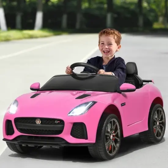 Costway 12V Jaguar F-Type SVR Licensed Kids Ride On Car Motorized Vehicle w/ MP3  Navy image {1}