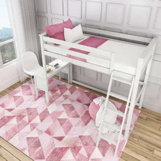 Max & Lily Twin-Size High Loft Bed with Desk image {3}