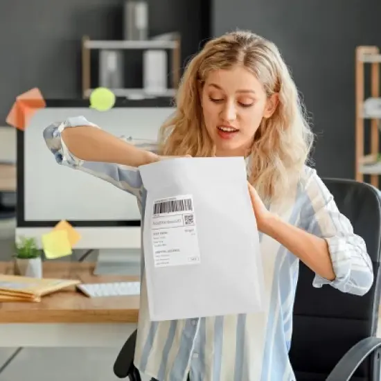 UOFFICE Pack of 200 Poly Bubble Mailer Bags 8.5" x 12"- #2 White Envelopes image {10}