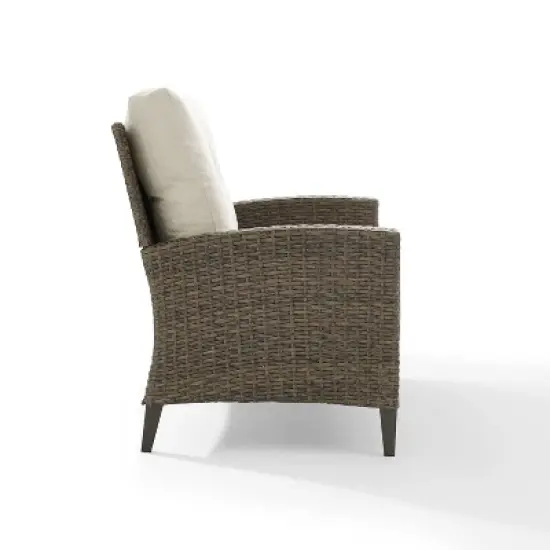 Rockport Outdoor Wicker High Back Loveseat - Crosley image {4}