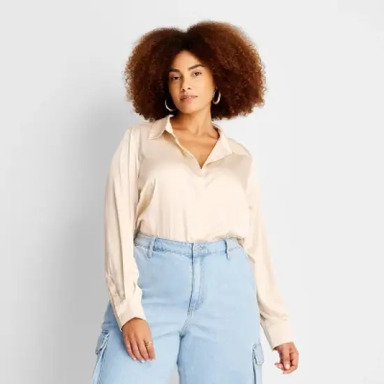 Women's Long Sleeve Button-Front Shirt - A New Day&trade; image {6}