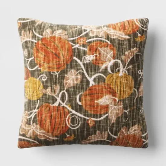 Printed Pumpkin Square Throw Pillow - Threshold&trade; image {5}