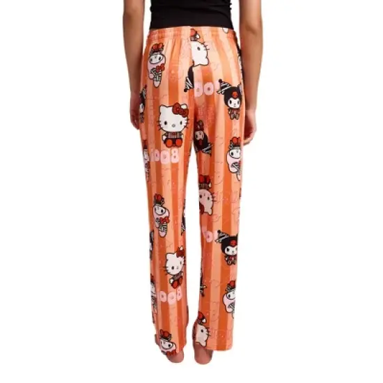 Hello Kitty Boo Halloween Costumes Women&rsquo;s Orange Striped Sleep Pajama Pants image {3}