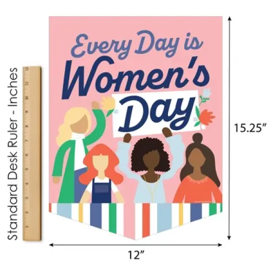 Big Dot of Happiness Women's Day - Outdoor Home Decorations - Double-Sided Feminist Party Garden Flag - 12 x 15.25 inches image {4}