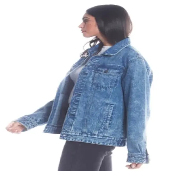 Members Only Women's Chuckie Nickelodeon Denim Oversized Jacket image {2}