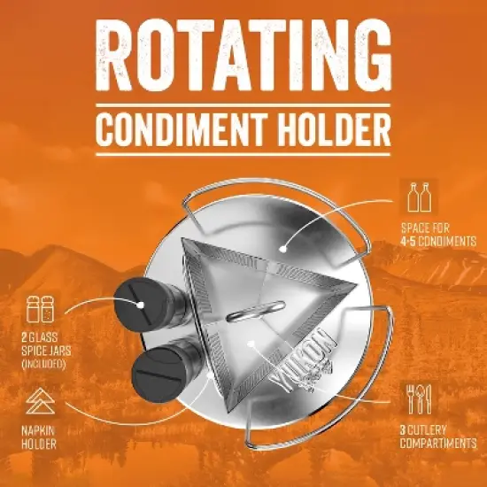 Yukon Glory Rotating Condiment Caddy, Silver image {3}