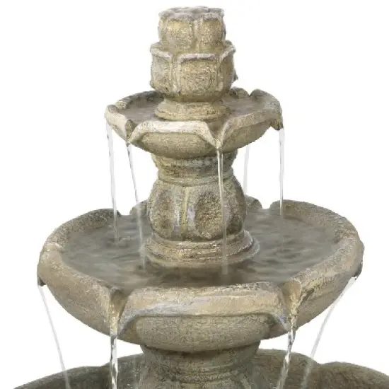 Sunnydaze 35"H Electric Fiberglass 3-Tier Birds' Delight Outdoor Bird Bath Water Fountain image {2}
