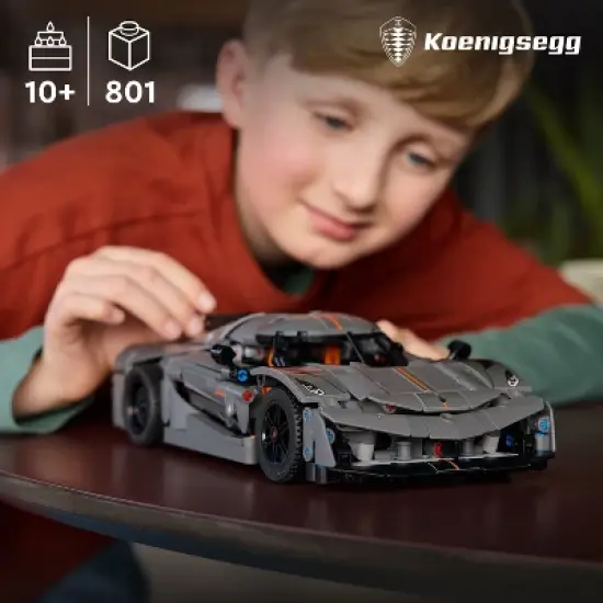 LEGO Technic Koenigsegg Jesko Absolut Gray Hypercar Sport Car Building Toy 42173 image {2}