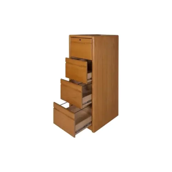 4 Drawer File Cabinet Brown - Martin Furniture image {5}