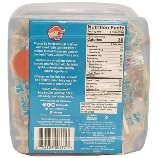 Zolli Pops Sugar Free Lollipops Candy - 16oz image {2}