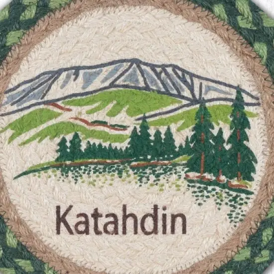 Earth Rugs Mt. Katahdin Table Trivet &ndash; Scenic Eco-Friendly Accent in Natural Jute image {2}