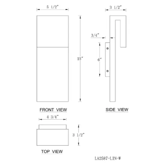 C Cattleya 15in 2-Light Matte Black LED Outdoor Wall Lantern image {6}