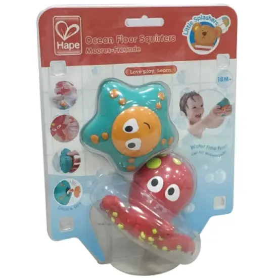 Hape Ocean Floor Squirters: Octopus & Starfish Bath Toy Set, 18mo+ image {1}