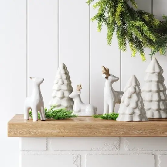 3ct Christmas Ceramic White Tree Set - Wondershop&trade; image {1}