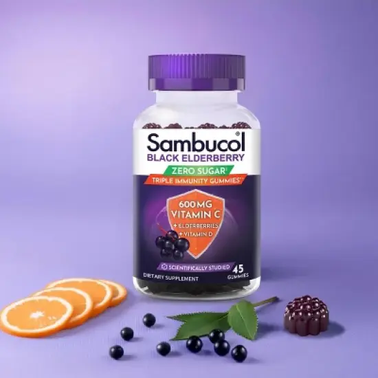 Sambucol Sugar Free Triple Immunity Supplement Vegan Gummies - 45ct image {3}