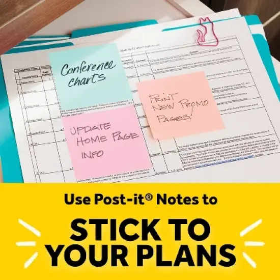 Post-it&reg; Notes Cube, 3" x 3" - Assorted Colors, 400 Sheets/Cube: Multicolor Sticky Notes, Uncoated Paper, Glue Binding image {5}