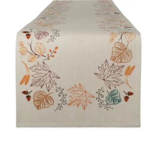 Design Imports  Reversible Autumn Table Runner, 14X108", Autumn Leaves image {8}