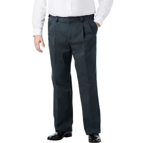 KingSize Men's Big & Tall Relaxed Fit Wrinkle-Free Expandable Waist Pleated Pants image {5}
