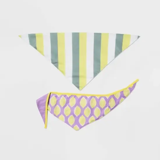 Cooling Lemon/Stripe Collar Slide Dog Bandana - 2pk - Boots & Barkley&trade; image {2}