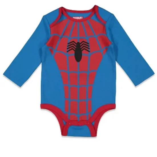 Marvel 5 Pack Cuddly Long Sleeve Bodysuits Multicolored  image {1}