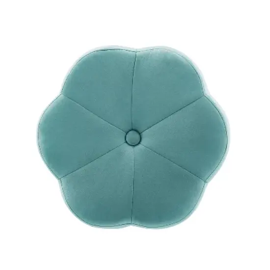 Seraphina Ottoman Stool Teal - Linon image {4}