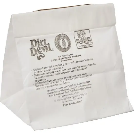 Dirt Devil Type O Allergen Vacuum Bags (3 Pack) Ad10030 image {2}