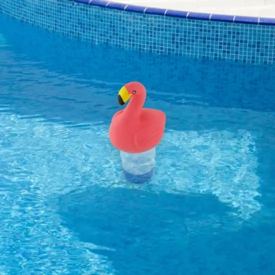 Swimline 12" Pink Flamingo Floating Pool Chlorine Dispenser image {1}
