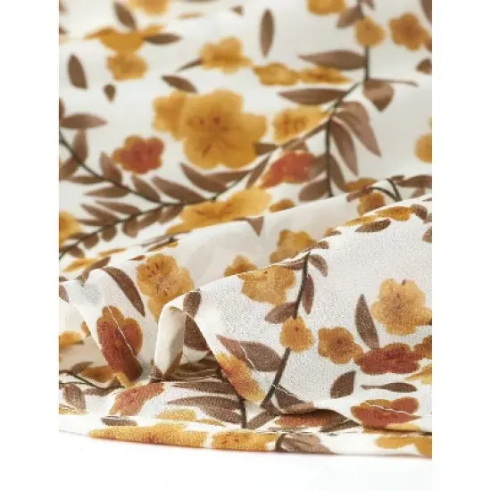 Allegra K Women's Sleeveless Casual Bow Tie Decor Strap Chiffon Floral Tank Tops image {5}