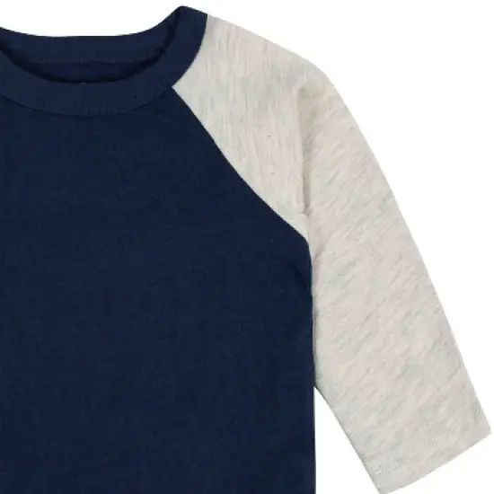 Gerber Baby and Toddler Boys' Long Sleeve Baseball Raglan Tees, 3-Pack image {4}