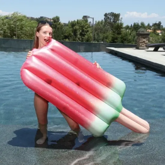 Northlight 59" Bitten Watermelon Popsicle Inflatable Swimming Pool Float image {1}