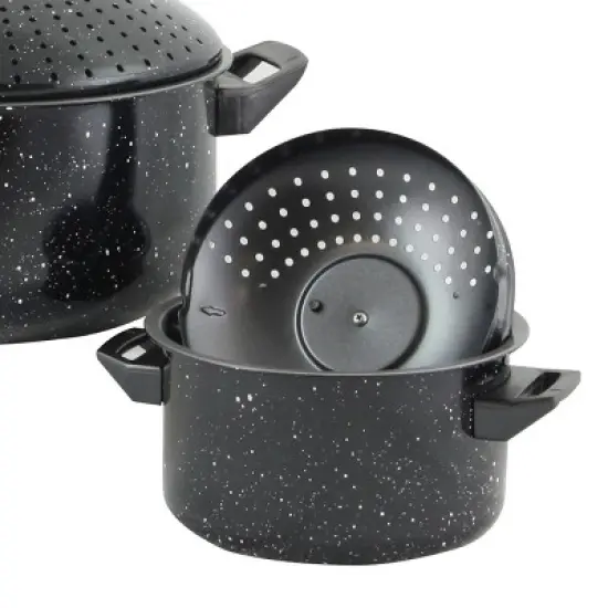 Gibson Home Casselman 4 piece Nonstick Pasta Pot Set in Black with Bakelite Handle/Knob image {4}