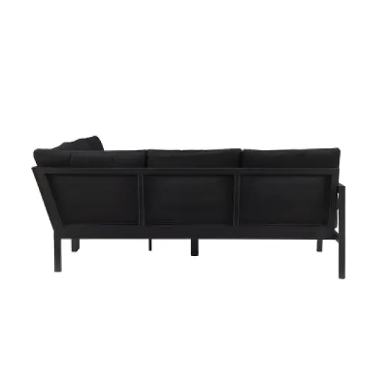 Linon Lark Aluminum Sectional Sofa Black image {4}