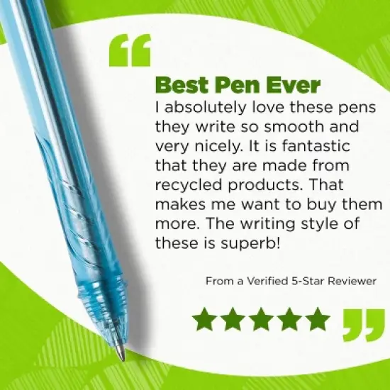 BiC 4pk ECOlutions Retractable Ballpoint Pens Black Ink: Medium Point, Quick Drying, Stationery & Office Supplies image {6}