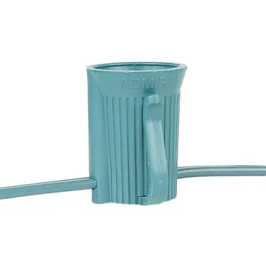 Novelty Lights 250 Feet C9/E17 Intermediate Base Christmas Bulk Spool, Vintage Holiday Hanging Light String, SPT-1 18 Gauge Green Wire image {2}