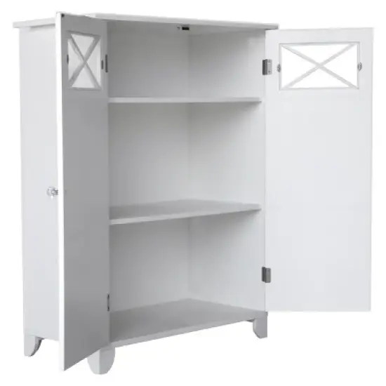 Dawson Two Doors Floor Cabinet White - Elegant Home Fashions image {3}