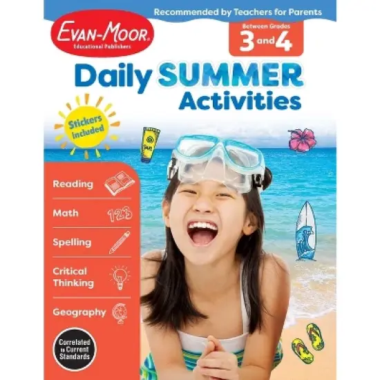 Daily Summer Activities: Between 3rd Grade and 4th Grade, Grade 3 - 4 Workbook - by  Evan-Moor Educational Publishers (Paperback) image {1}