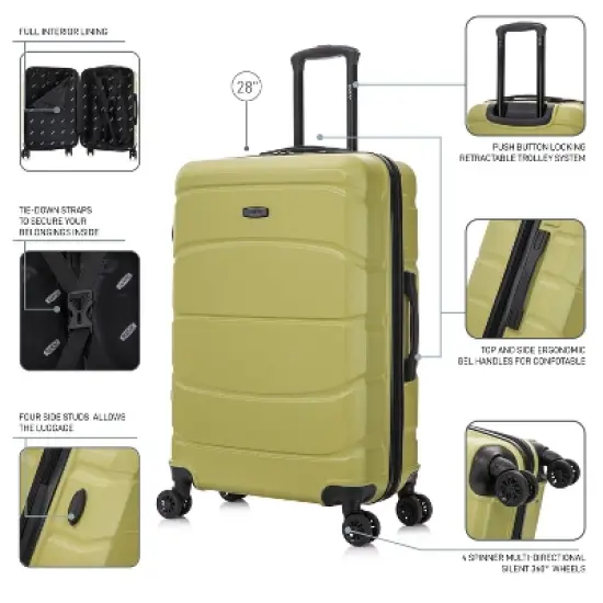 DUKAP Sense Lightweight Hardside Large Checked Spinner Suitcase - Green image {2}
